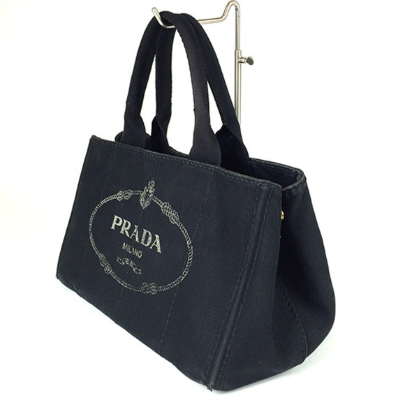 Prada Canapa Tote Bag Canvas Black - Picture 2 of 6
